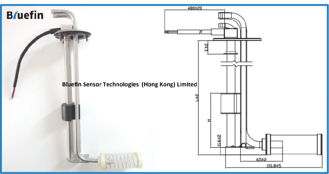 Automotive Fuel Sensor, Tn Series Fuel Level Sensor with Suction and Return Pipe