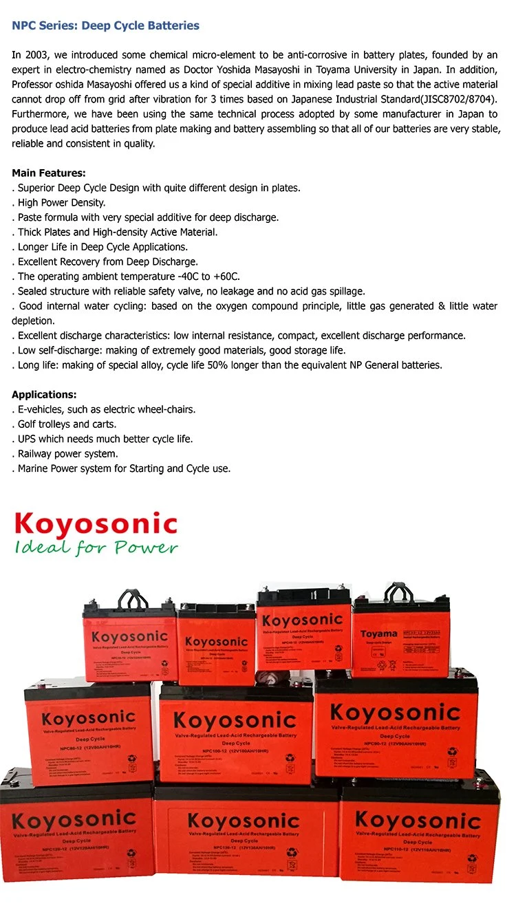 Factory Wholesale 6V Battery Deep Cycle Solar Battery Traction Battery